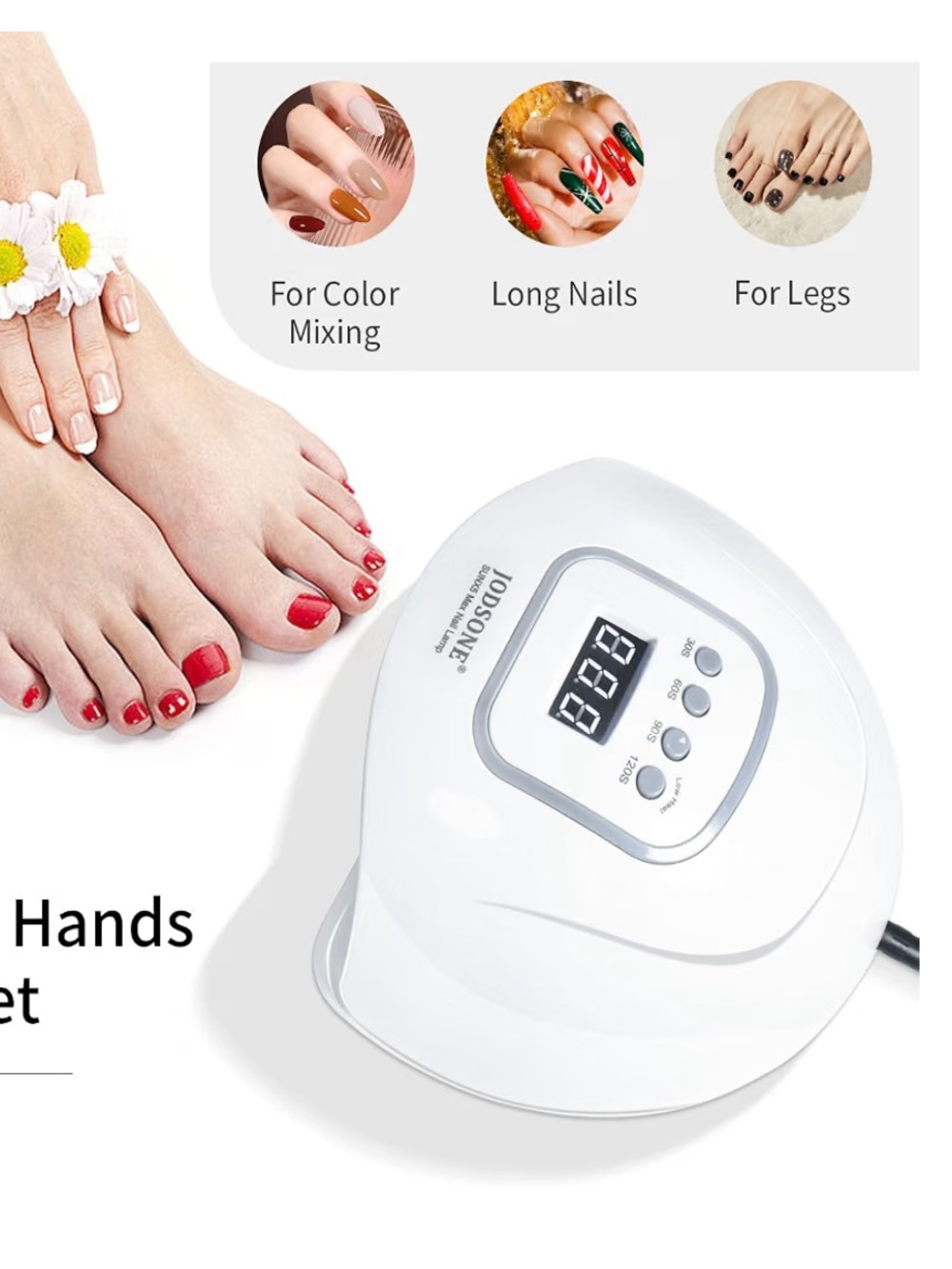 Anthropologie White LED Nail Lamp with Digital Display